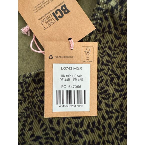 NWT Boden Harriet Cord Dress Spruce Green Black Vine Print US 14R Cottagecore - Picture 6 of 10